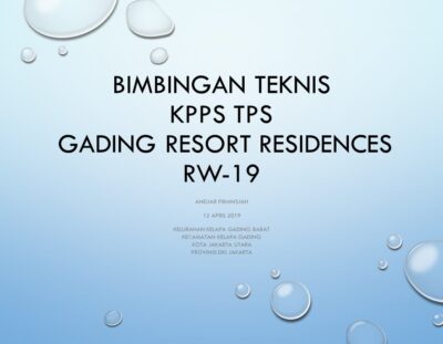 Bimbingan Teknis KPPS PEMILU 2019